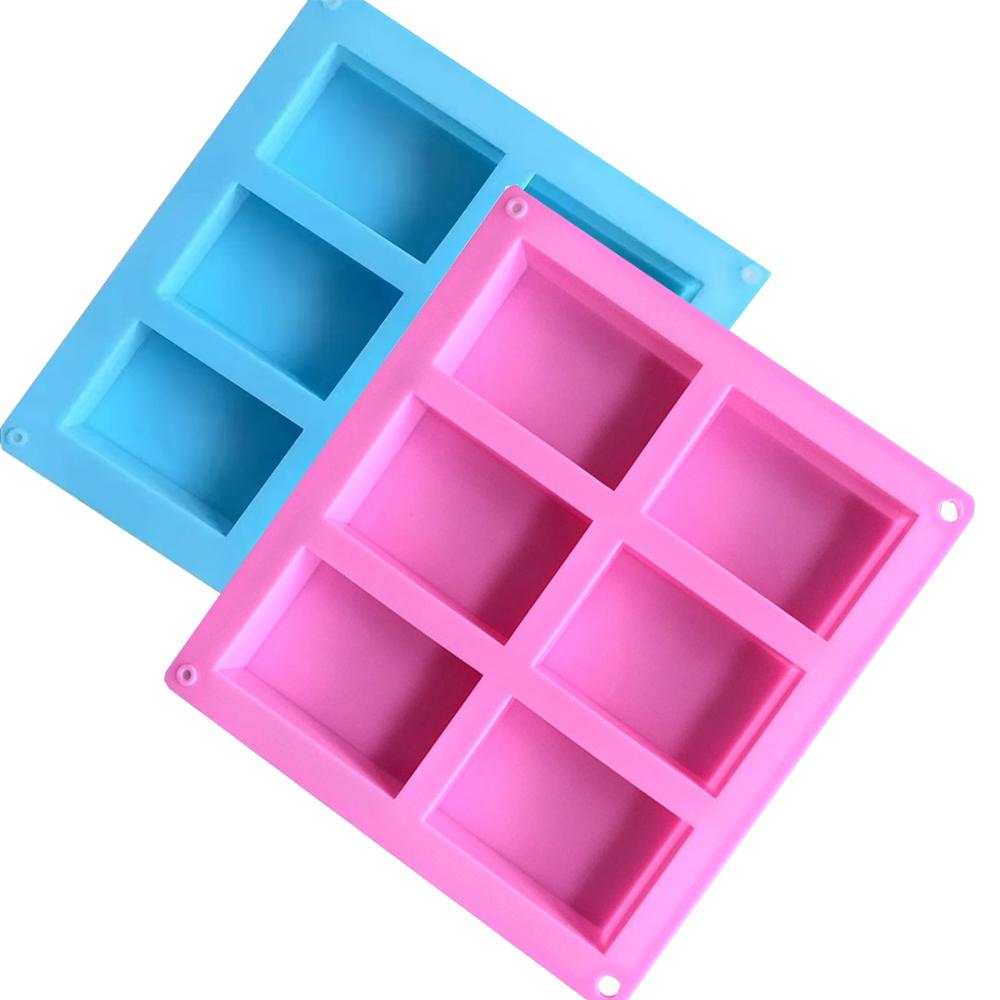 1-2 Pieces Silicone Soap Mould, Rectangular Silicone Mould, 6 Cavity Rectangular Soap Mould, Rectangular Soap Mould for DIY Soap
