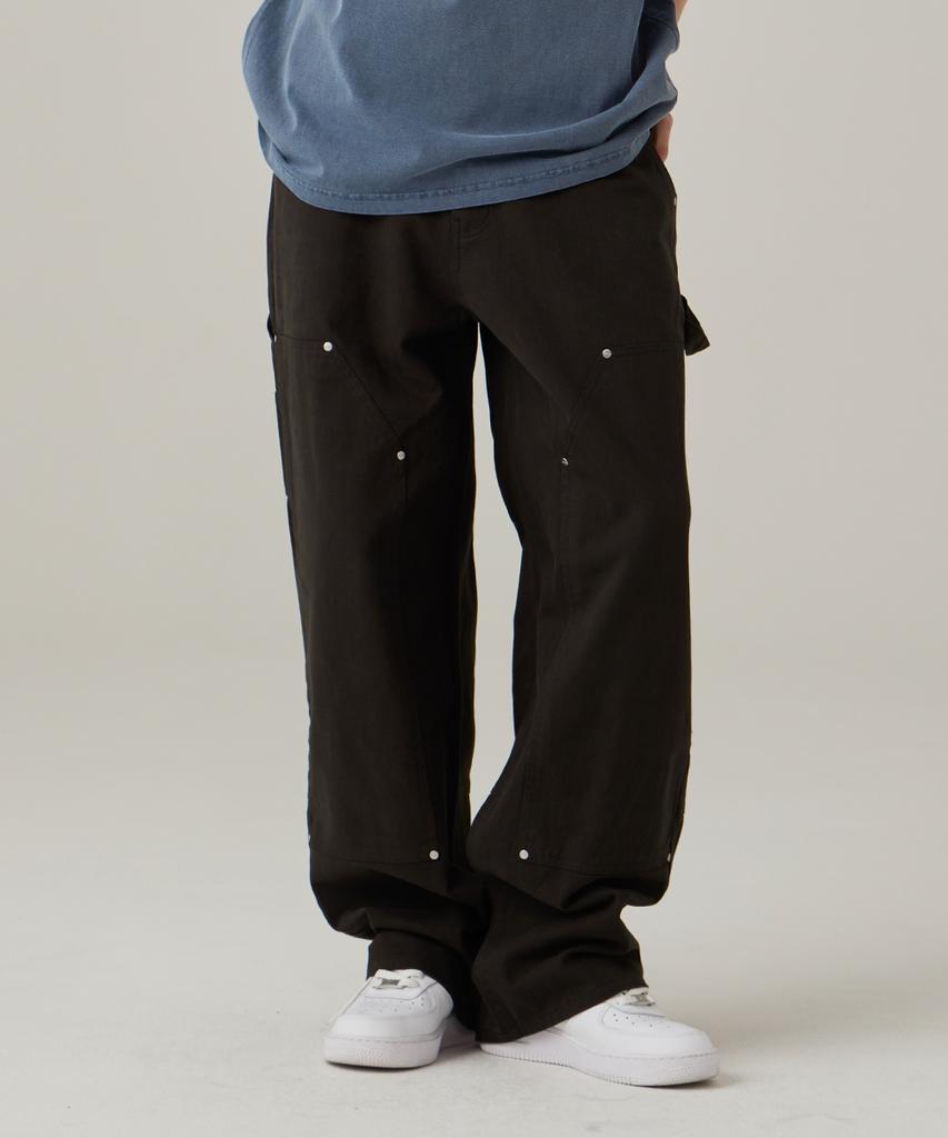 URBANAGE Cotton Carpenter Wide Pants Charcoal