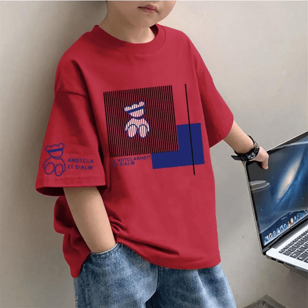 

Мальчиковая хлопковая футболка с коротким рукавом модная детская универсальная летняя с полурукавом свободная трендовая 150