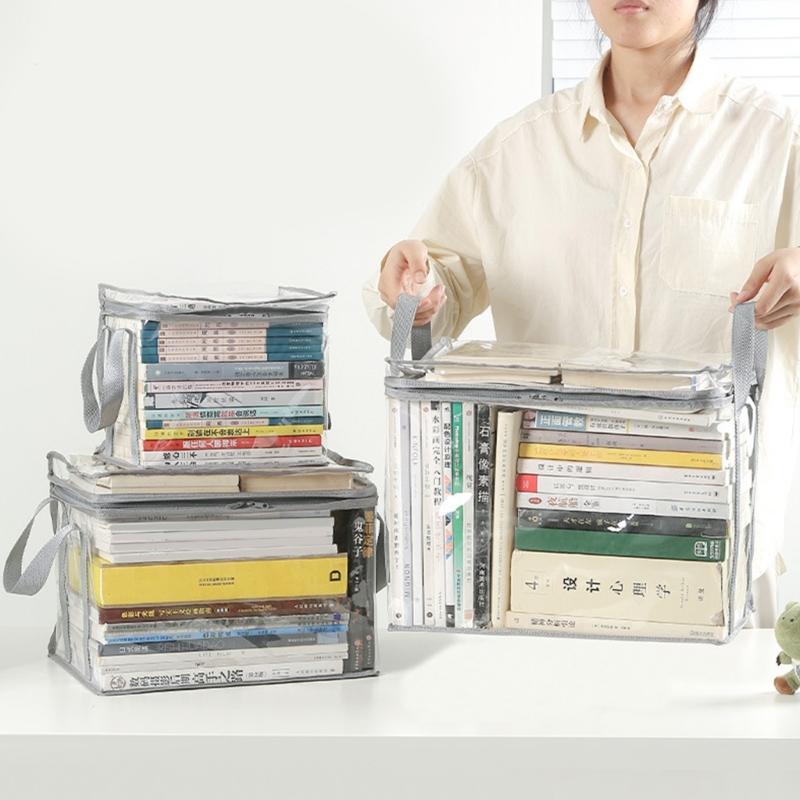 Wasserdichte Buch-Organizer Praktische Buchaufbewahrungsbox Faltbare Spielzeugbox Transparente Buchbox für Wohnheim Haushalt Klassenzimmer