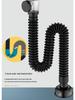 Wall-Mounted Anti-Odor Bathroom Sink Drain Set - Stainless Steel Basin Pipe and Horizontal Drainer.
