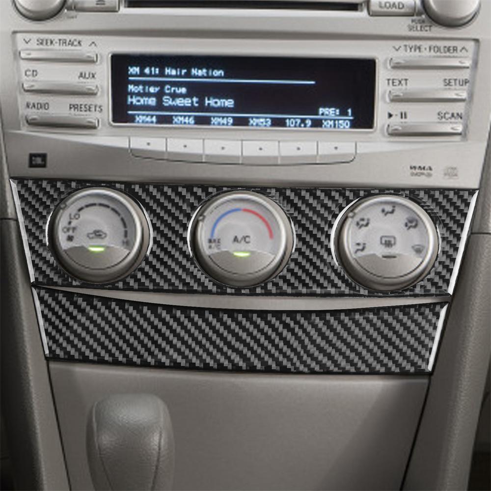 2Pcs Carbon Fiber Interior Central Console Cover Trim For Toyota Camry 2007-2011