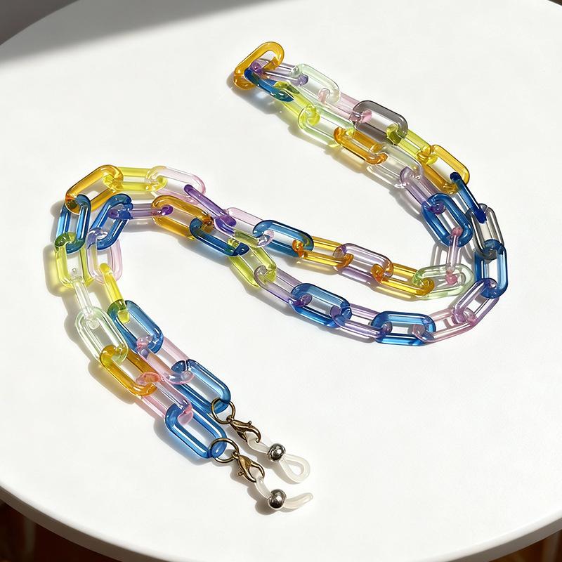Retro Hip Hop Clear Acrylic Candy Color Chain for Eyeglasses/Pants