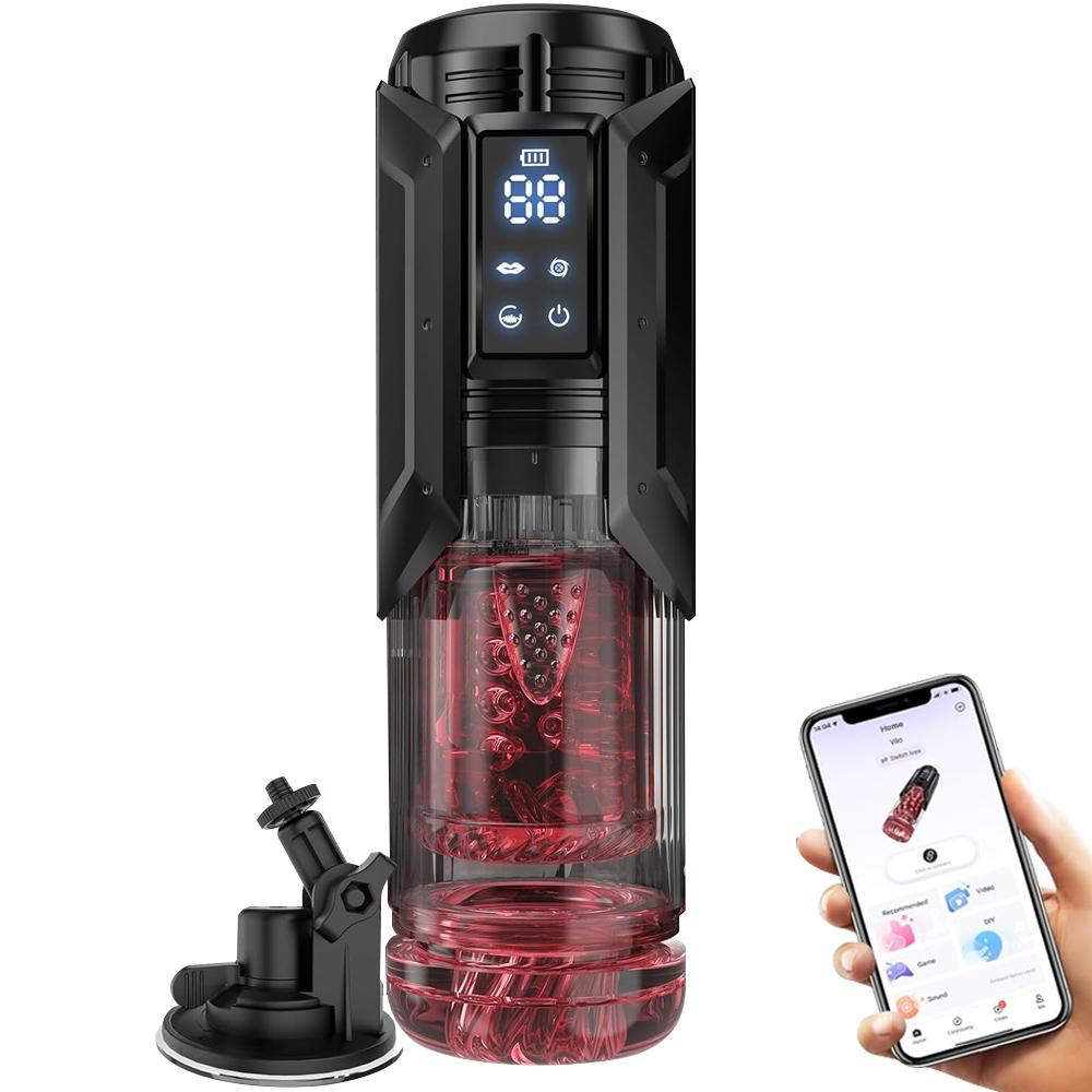 Hochgeschwindigkeits-Teleskop-Rotations-Masturbationsbecher Vagina Blowjob Masturbation Sexmaschine Saugend Leckend Erwachsenenspielzeug für Männer