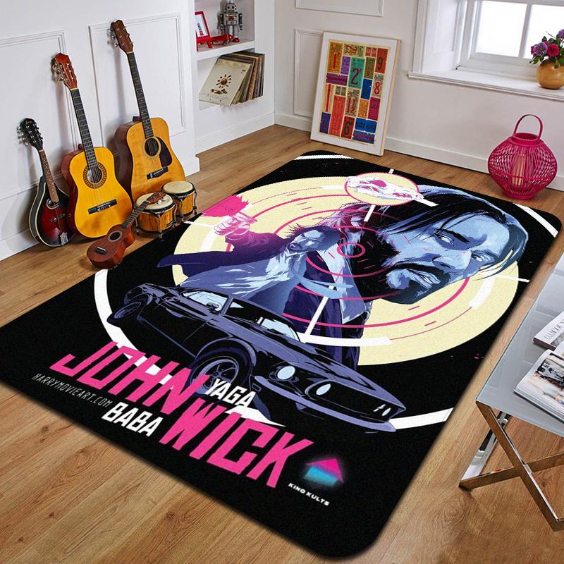 Tappeto stampato J-John Wick, tappetino da yoga alla moda, tappeto decorativo per camera da letto, soggiorno, bagno, tappetino decorativo per pavimento, regalo di compleanno