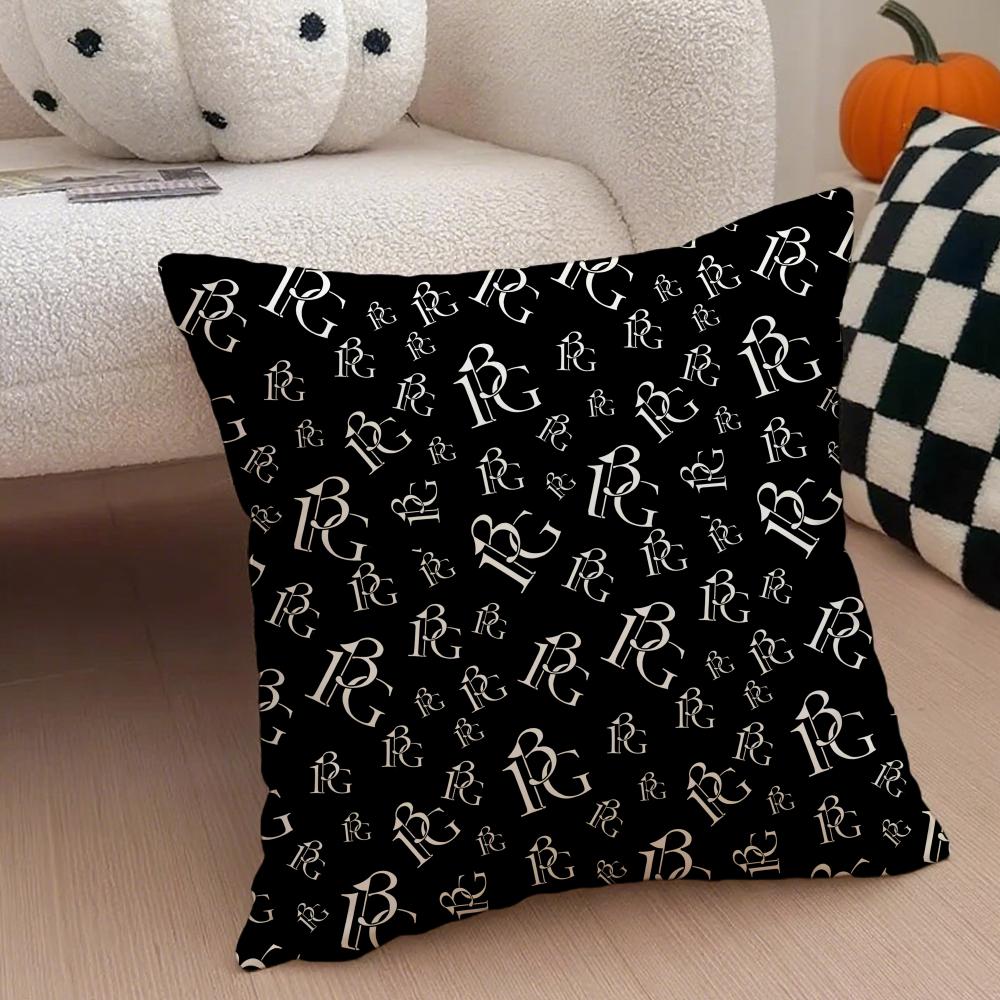 Casual Business Letter Printing Cushion Cover Throw Pillow Cover Hidden Button Durable Polyester Chair Cushion