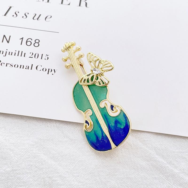 

Элегантная металлическая брошь со скрипкой и бабочкой из циркона для женщин, украшение для шарфа, брошь для костюма для девочек, булавка для платья, аксессуары для одежды
