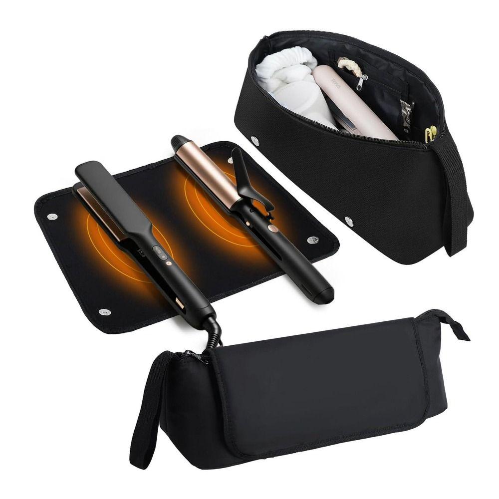 Soft Hair Dryer Storage Bag Foldable Curling Iron Organizer Curling Iron Carrying Case  Travel Use
