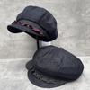 Medieval Retro Niche Design Lace High-End Denim Octagonal Hat Children'S Autumn Face Small Cloud Beret