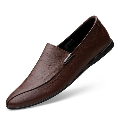 Men's Leather Soft-Soled Shoes Business Casual Breathable Leather Shoes Men's Youth Casual Shoes Lazy Shoes Fashion
