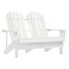 VidaXL Adirondack Garden Chair 2-Seater Solid Fir Wood White