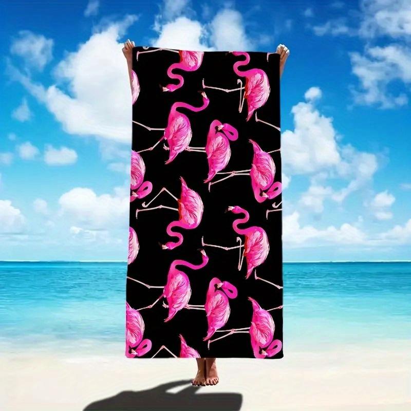 Rosa Flamingo 2D Digital Einseitig bedrucktes Handtuch, Ultrafeine Faser Saugfähig für Sommer am Meer