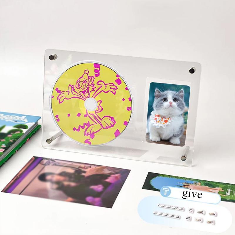 Transparent CD Idol Photo Frame Acrylic Photo Display Stand Photo Protective Album Picture Poster Holder CD Storage Case