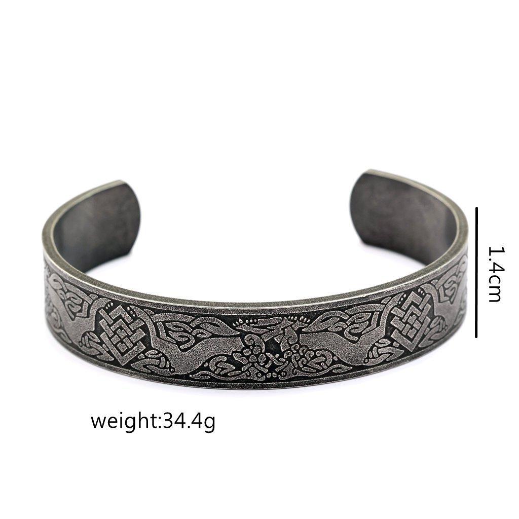 Viking Stainless Steel Old Bracelet Vintage Viking Totem C-Bracelet