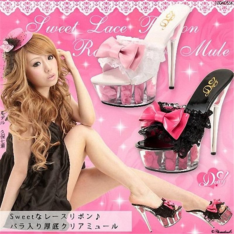 15cm neue Boutique Jelly Schuhe Kristall transparente Hausschuhe Blume Fischmaul Damenschuhe rutschfest Mode