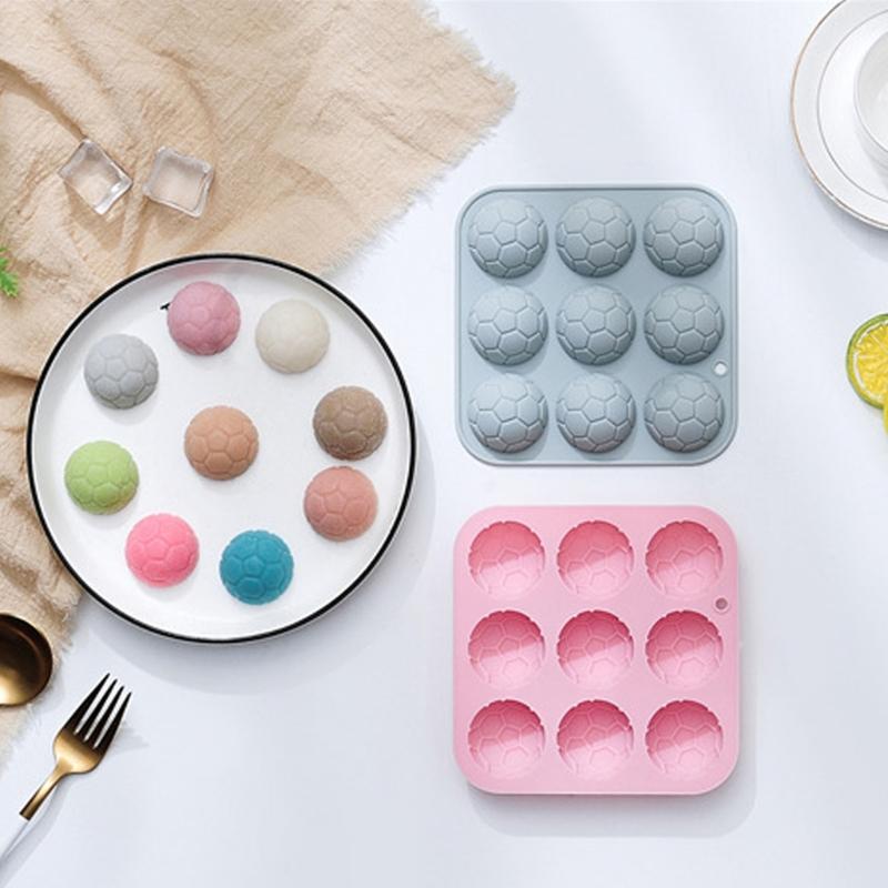 Food Grade Silicone 9 Cavity Football Shape Baking Chocolate Mold for Easy Releases and Multipurpose Use in Kitchen