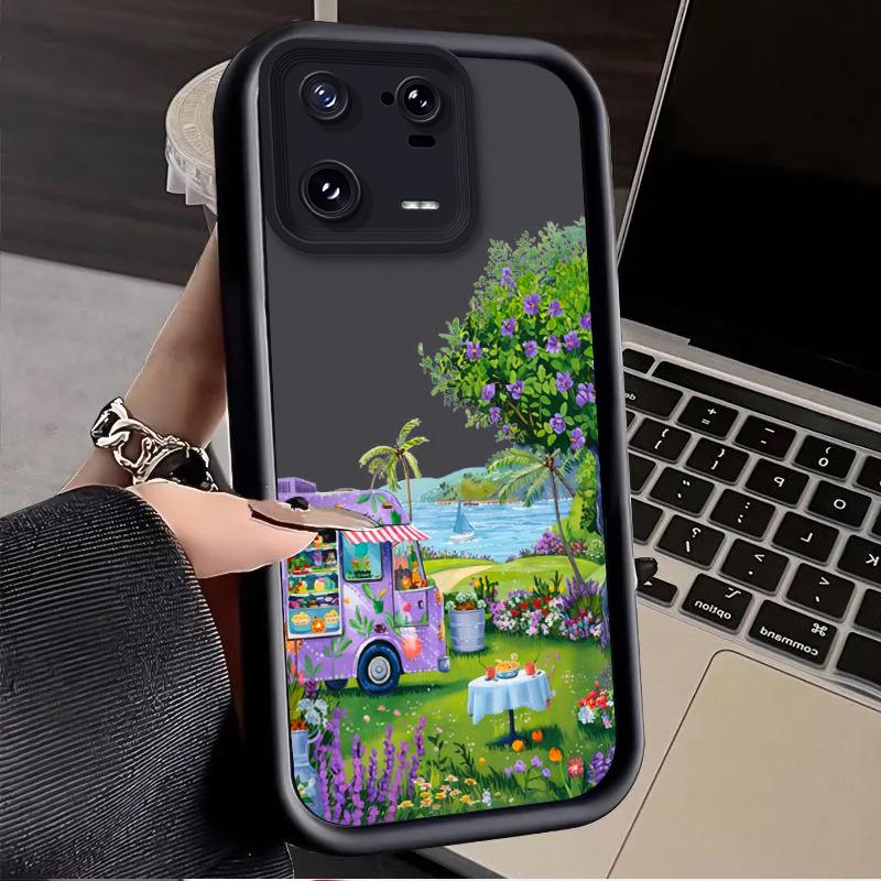 Flower Dessert Truck Case for Xiaomi Mi 15 14 14T 13 13T 12 11 11T Lite POCO X7 X6 5G X5 X3 NFC F6 F5 M7 M6 Pro 4G Cover Funda