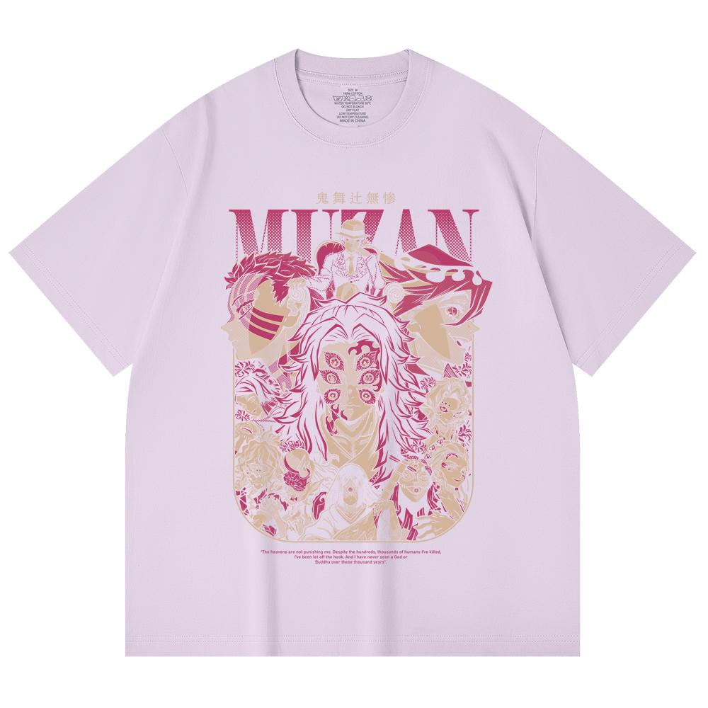 230 g/m² 100% Baumwolle Demon Slayer V21 Dämonen Print Unisex Schweres Baumwoll-T-Shirt