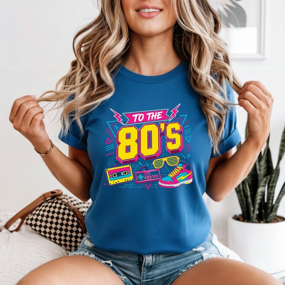 Unisexs Vintage 80s T Shirt Retro 1980 Party Outs Vibrant Print Tee