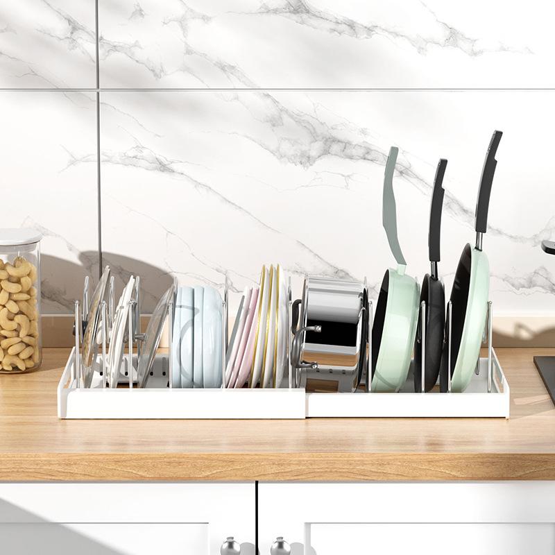 Scalable and Adjustable Pot Lid Storage Rack Pot Lid Storage Box Stretch Pot Lid Rack