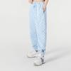 New MLB Old Flower Knitted Sweatpants Unisex Blue 3ATPM0121-50BLL