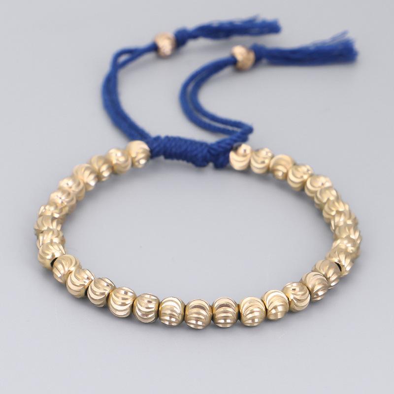 Handgemaakte Tibetaanse Koperen Kralen Armband Boeddhistisch Gevlochten Katoenen Gelukstouw Armband Geluk Succes Amulet Vrouwen Mannen Vintage