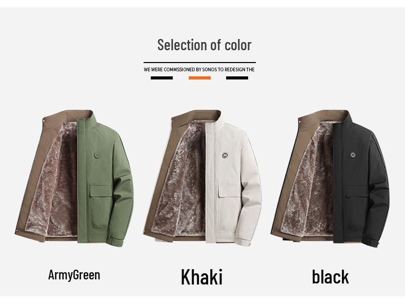 Men's Plus Size American Style Fleece Lined Winter Jacket