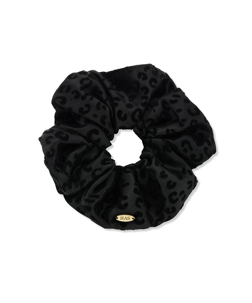 Has Hon006 Leopard Velvet Textured Scrunchie