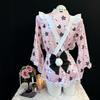 set Japanese sexy costume apron rabbit style Pink rabbit pattern Open front design One size fits most Adult lingerie for photoshoots costume Japanese