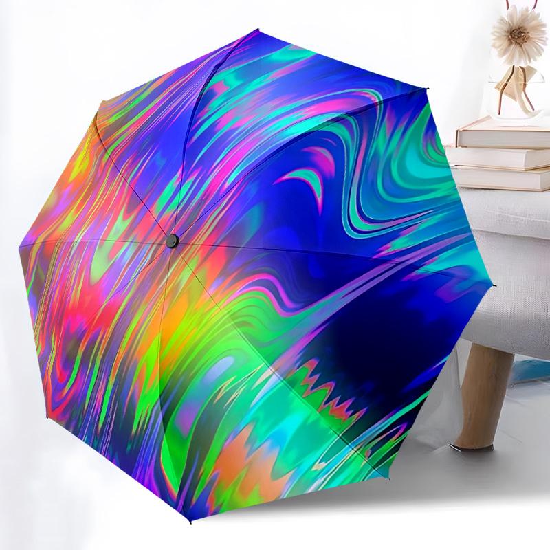 

1pc Colorful Swirl Design Automatic Umbrella - Automatic Opening And Closing, Sturdy Iron Frame, Formal Occasions yy251018167