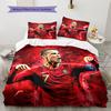 Football Ronaldo Pattern Bedding Home Decoration Birthday Gift (1 * duvet cover + 2 * pillowcase, without core)