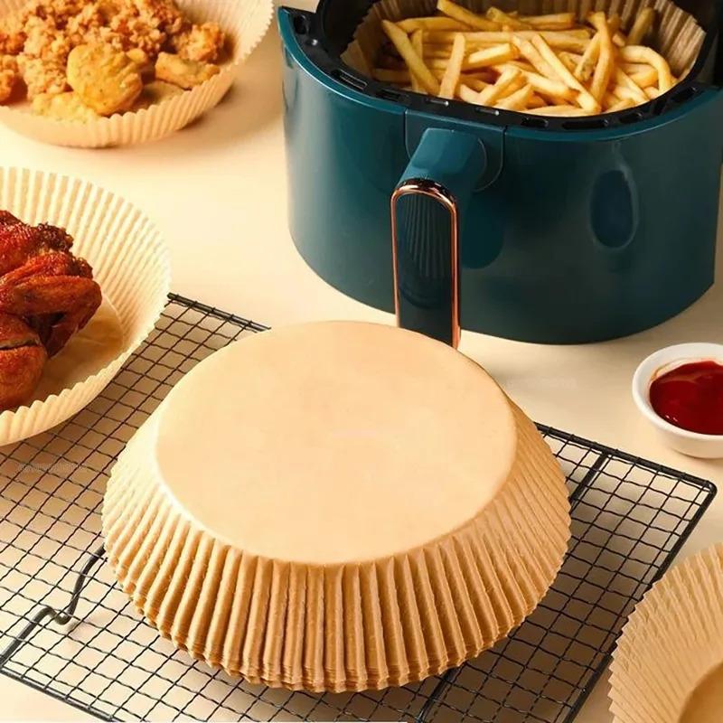 10-100Pcs Air Fryer Disposable Paper Non-Stick Airfryer Baking Papers Round Air-Fryer Paper Liners Paper Kitchen Accessories