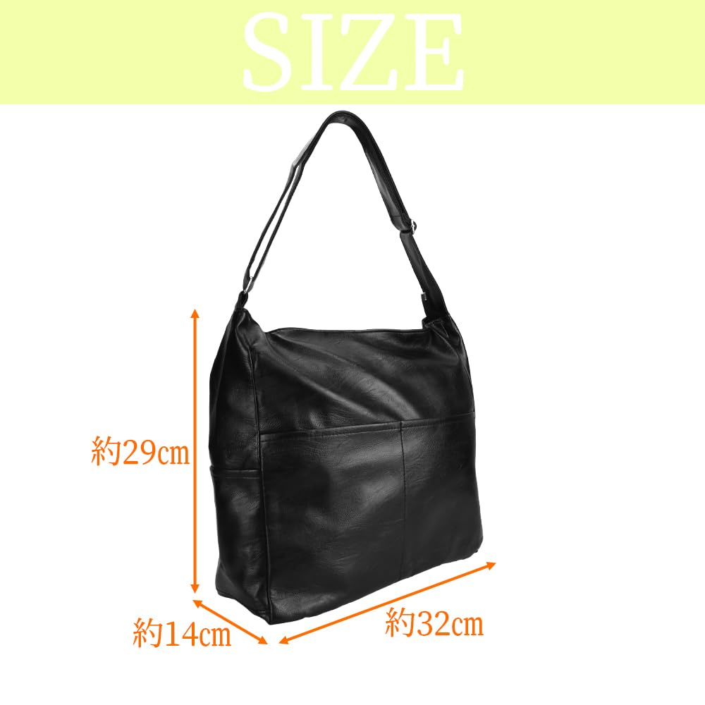 Women's Shoulder Bag for Everyday Use, Multiple Pockets, Water-repellent, Lightweight, All-season (black)