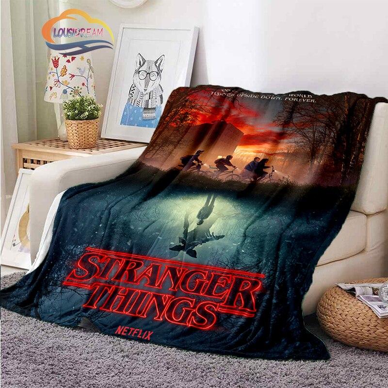 Horror Series Stranger Things Series Flannel Blanket Bedroom Sofa Bed Four Seasons Soft Blanket Travel Light Comfortable Blanket