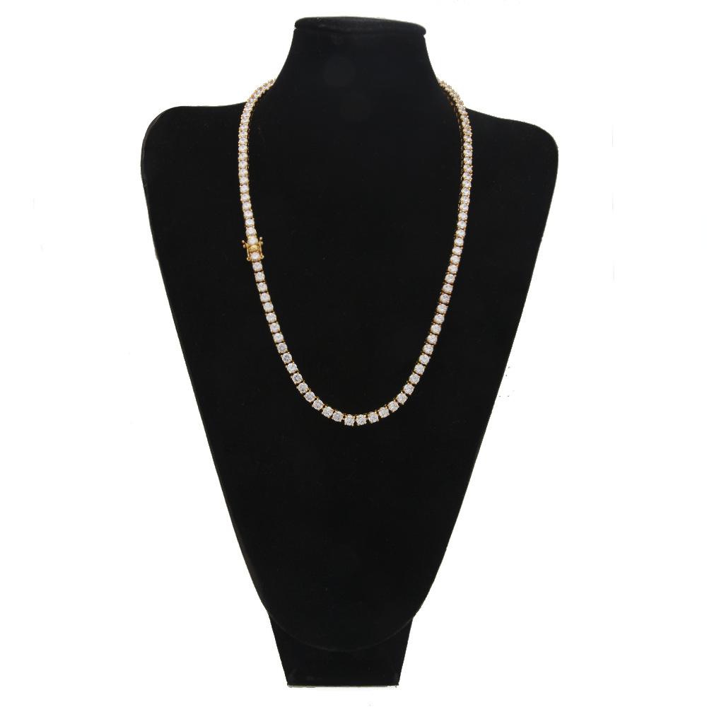 2026 European and American Personalized Zircon Tennis Chain Necklace Men's Versatile High-end Jewelry Necklace