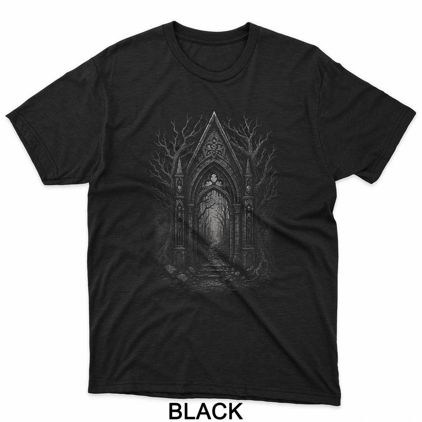 Темный Готический Лес Гот Хоррор Альт Альтернативный Скелетные Ворота Футболка S