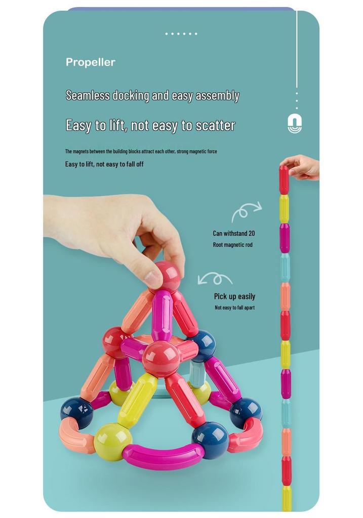 Cross-border Magic Magnetic Building Blocks for Toddlers - Educational and Versatile Magnet Sticks