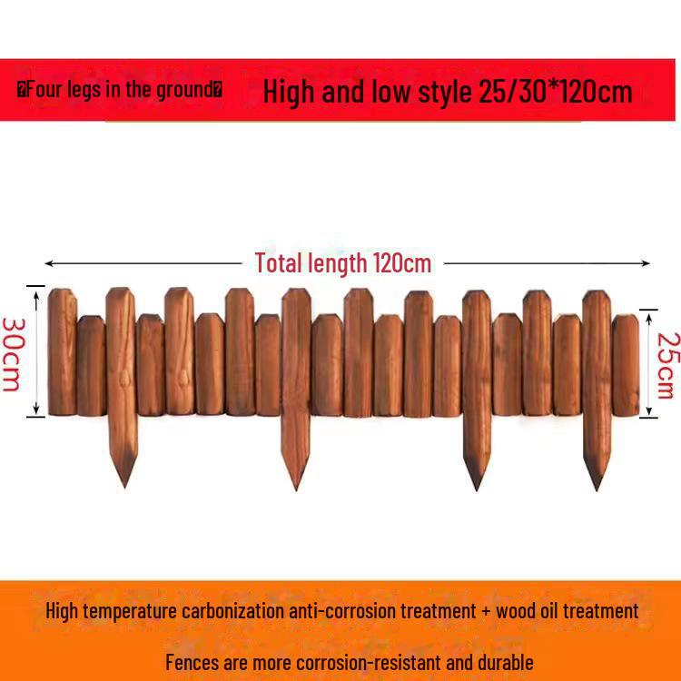 Outdoor Anticorrosive Wooden Garden Fence for Flower Beds and Decoration