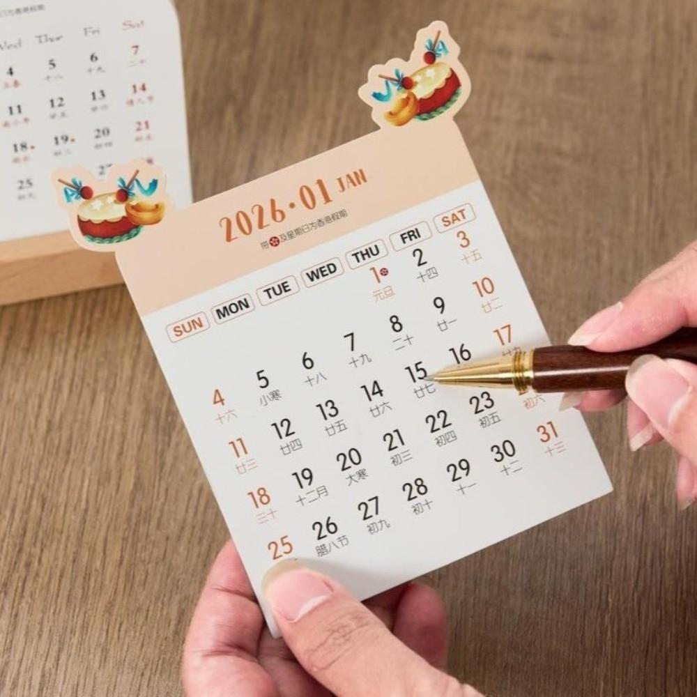 DIY 2026 Desktop Calendar Wooden Base Monthly Planner New Standing Calendar  Table Desk Decor