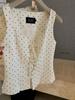 Guangzhou Thirteen Hong Lace-Up Vest & Polka Dot Skirt Two-Piece Fall/Winter Set