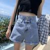 Summer Women's Fashion Jeans Denim Shorts Loose Casual Curling Shorts Elastic Band Jeans