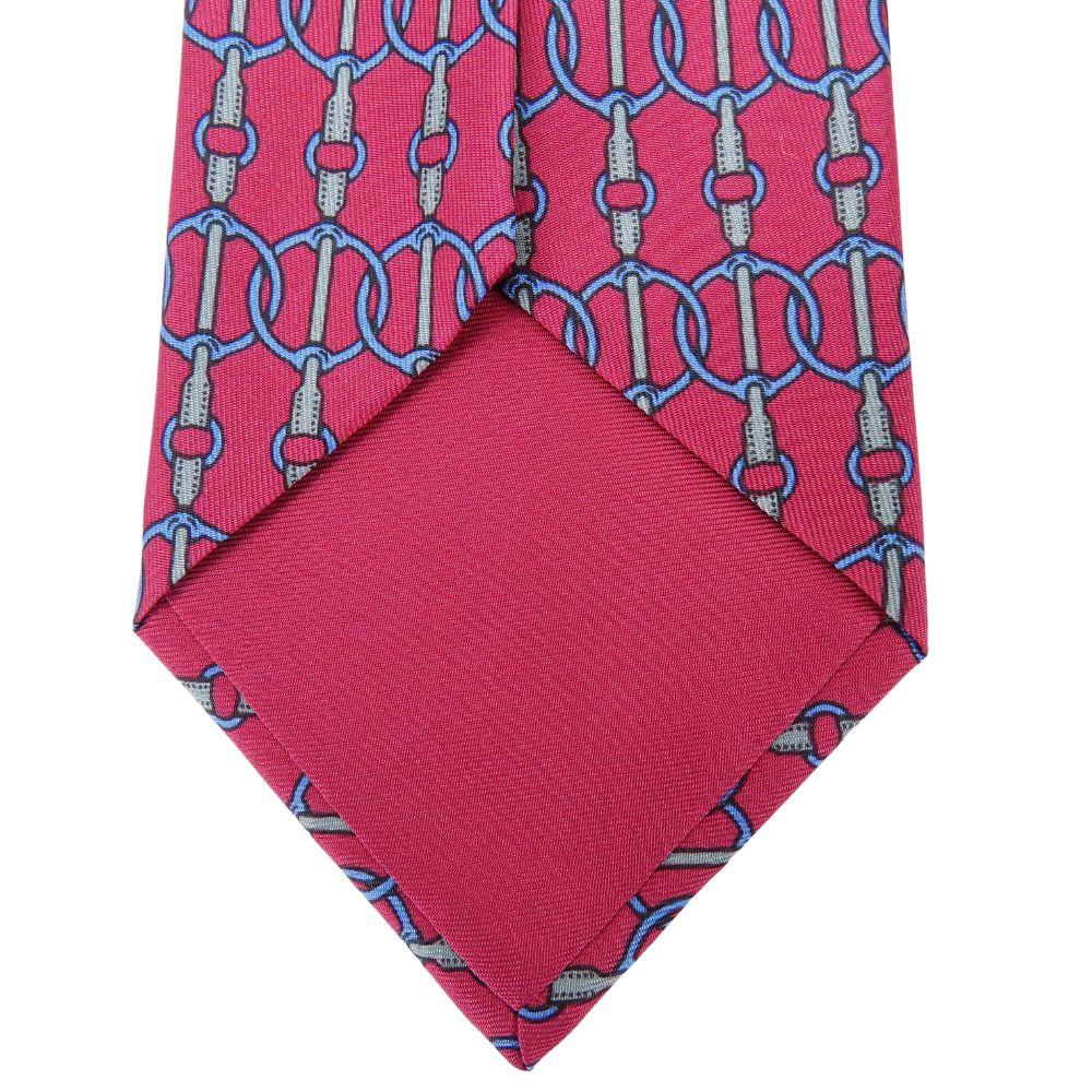 Used HERMES Tie Silk Pink Blue Business