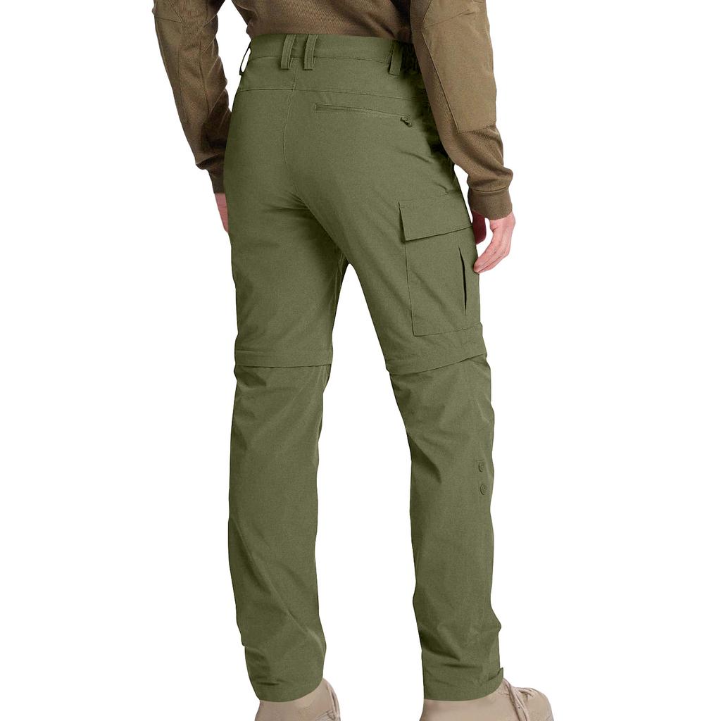 Convertible Cargo Pants for Men Outdoor Lightweight Quick Dry Zip Off Trousers Multi Pocket Design Elastic Waist