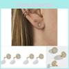 Round Alloy Unique Stud Earrings Minimalist European American Jewelry Trendy