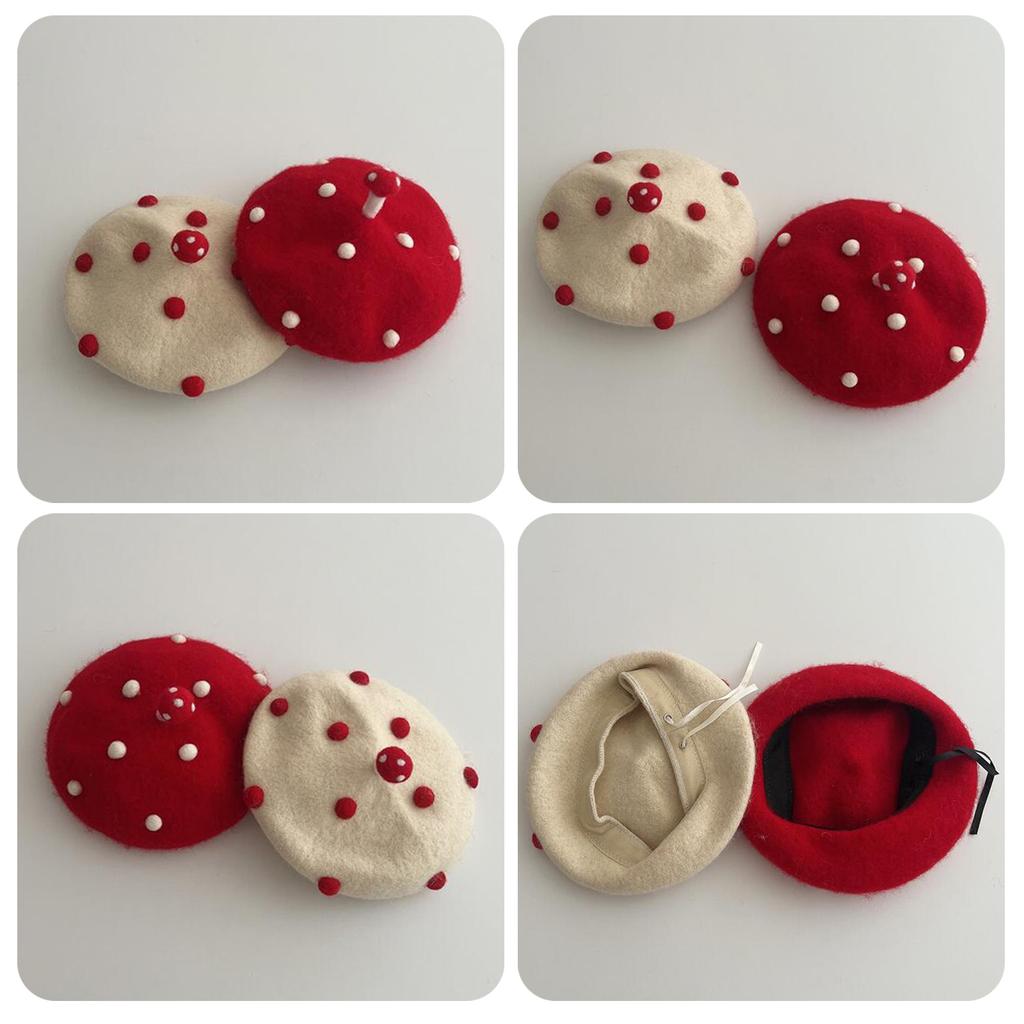 Beretă de modă Pălărie bowler ciupercă pentru femei fată Pălărie beretă franțuzească elegantă de iarnă toamnă Pălărie rotundă Articole de acoperit cap pentru Anul Nou