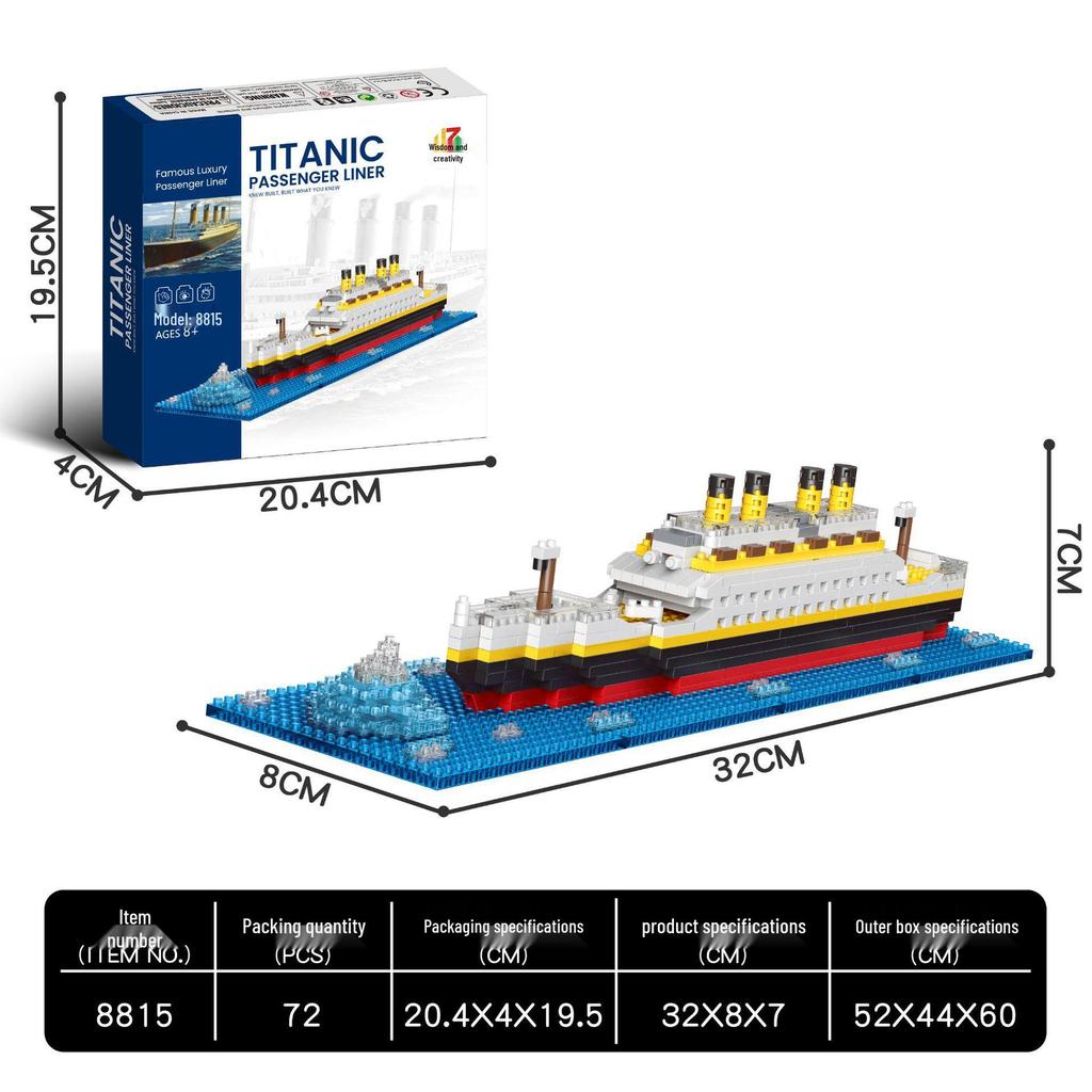 Titanic Pirate Ship Micro-Particle Building Blocks Puzzle Toy DIY 