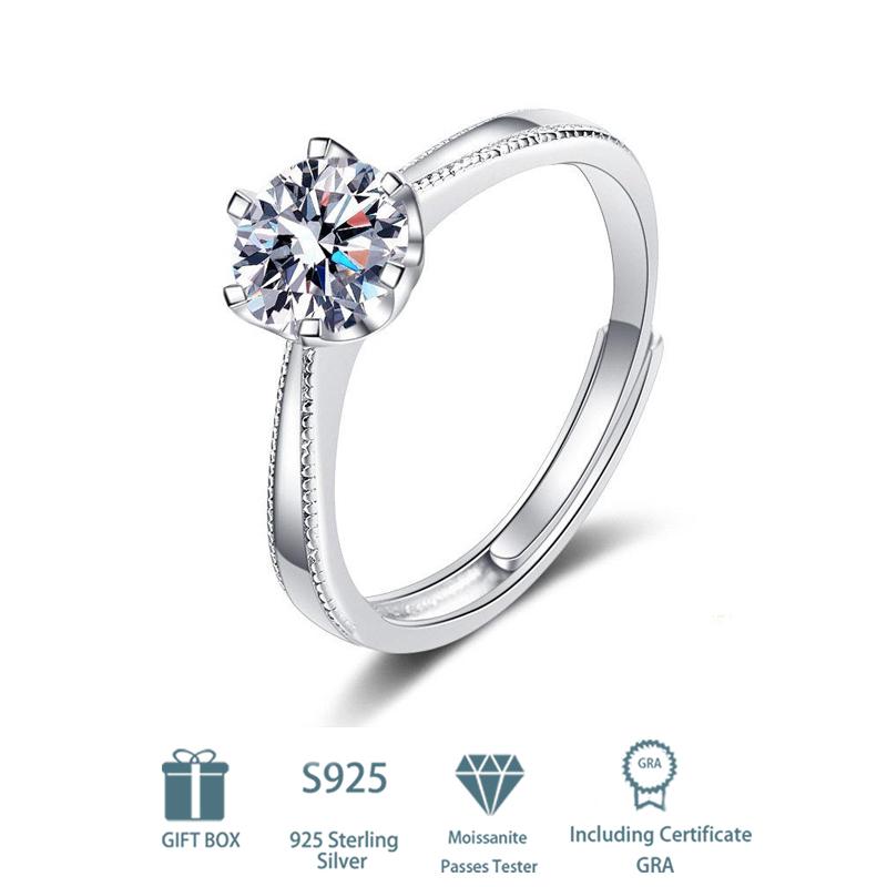 Tancise Classic 925 Sterling Silver 7A Zircon Moissanite Ring for Ladies Jewelry Women Wedding Party Gifts