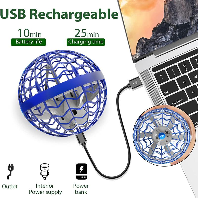 Fly Ball Hover Ball LED Light Rotating Fly Ball Toy Flying Drone Ball  Indoor And Outdoor Children's Gift