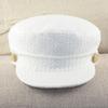 Black Flat Top Hat Navy Hat Sailor Hat Autumn and Winter Women's Hat Small Head Circumference Women's Trendy Hat