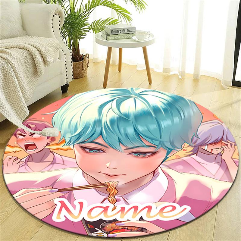 Personalized K-KPop Demon Hunters Round Chair Office Rug - Perfect for Mat, Office Chair & More - Ideal Gift for Birthdays and Holidays